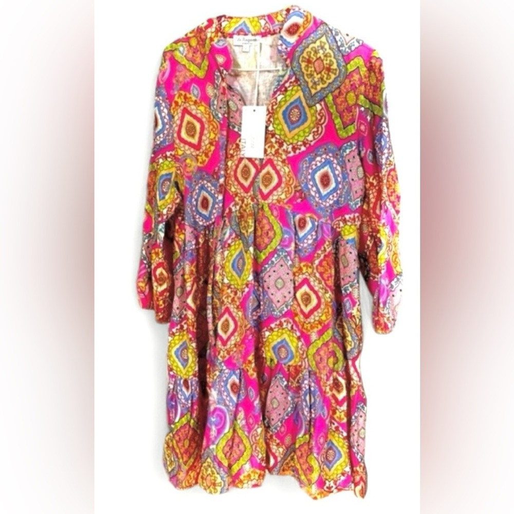 Italian Paisley Print Dress, size Large